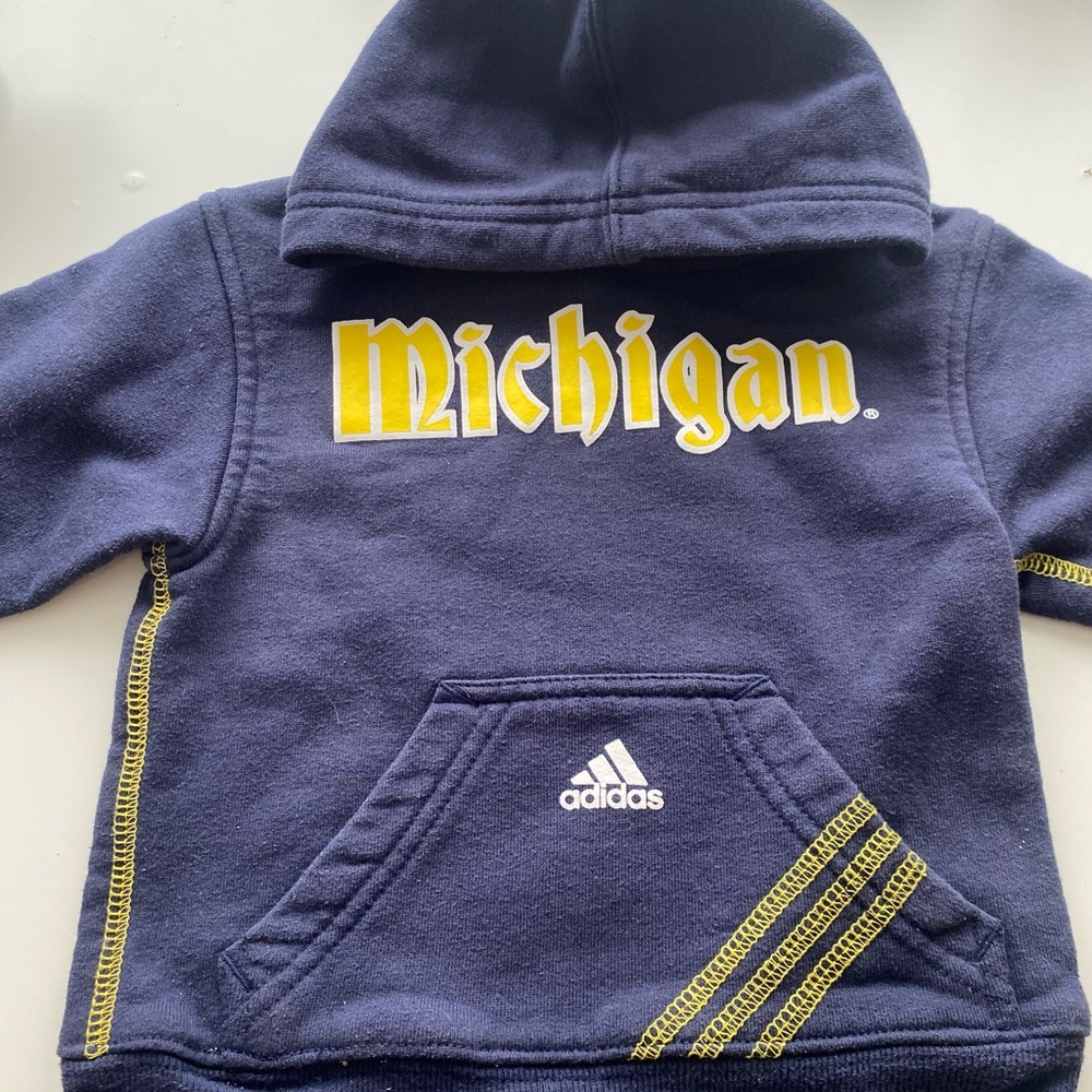 Adidas Kids Michigan Hoodie - Dark Blue and Yellow